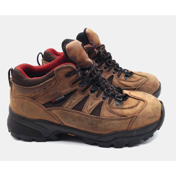 Red Wing Boots Men 8.5 Tan Steel Toe Waterproof Leather Vibram Work Hiking Shoes - Picture 1 of 15